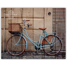 Натуральные декоративные панно Creative Wood Велосипеды Велосипеды - Голубой велосипед
